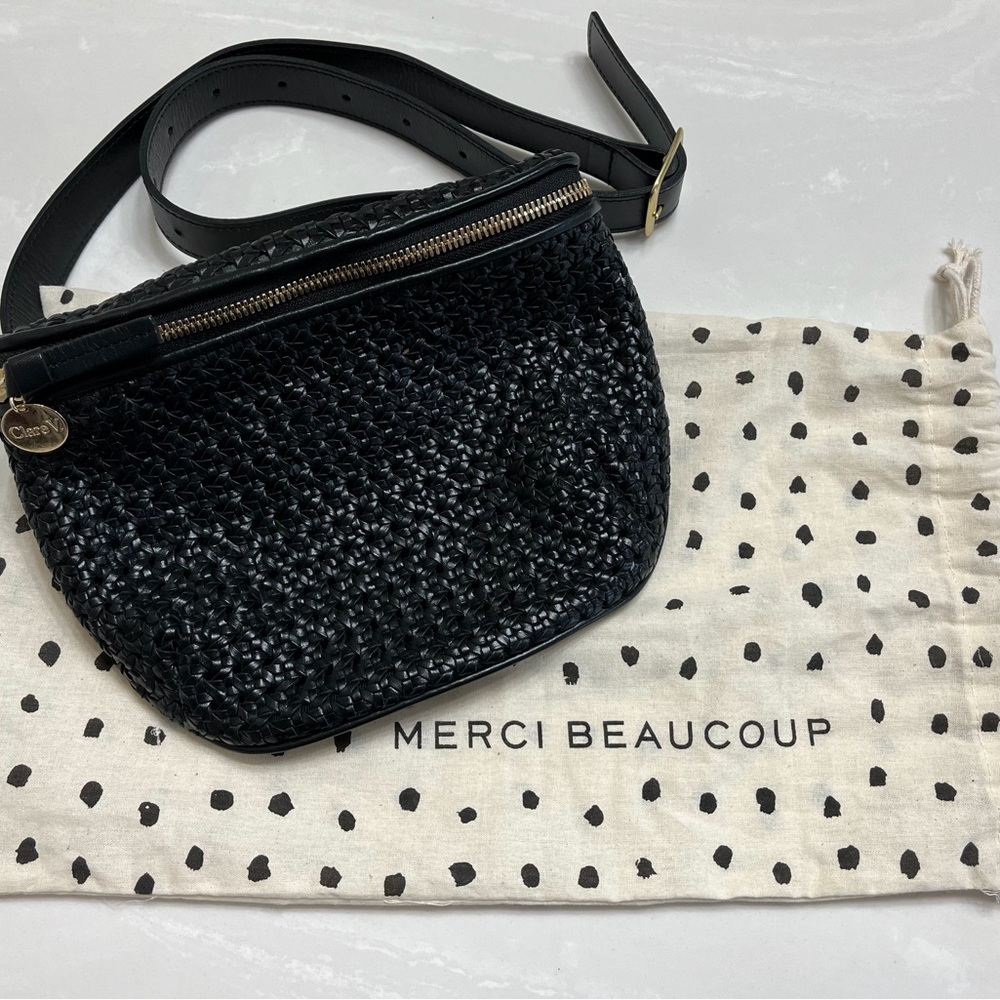 Clare V Rattan Fanny Pack Belt Bag
